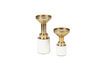 Miniature Small white aluminium candlestick Glam 5