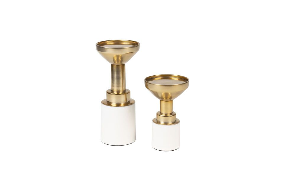 Small white aluminium candlestick Glam - 3