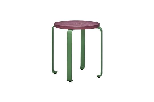 Smile burgundy and green ash wood stool Clipped