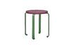 Miniature Smile burgundy and green ash wood stool 1