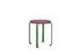 Miniature Smile burgundy and green ash wood stool Clipped