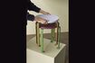 Miniature Smile burgundy and green ash wood stool 10