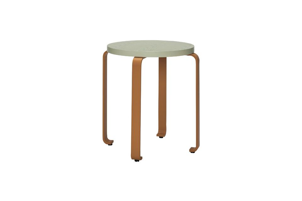 Smile green and orange ash wood stool Hübsch