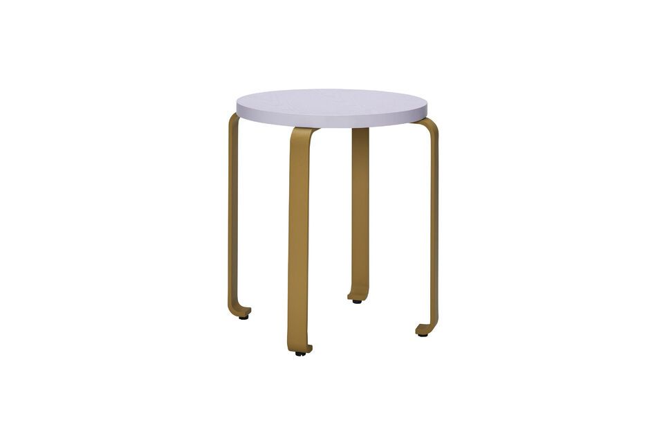 Smile khaki and light blue ash wood stool Hübsch