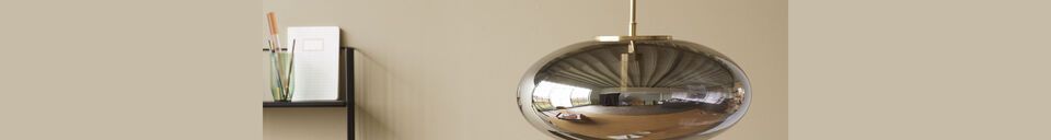 Material Details Smoked grey brass glass ellipse pendant Reflect