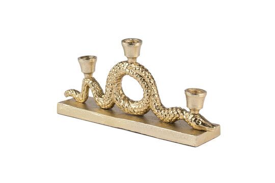 Snakes medium gold aluminum candleholder Clipped