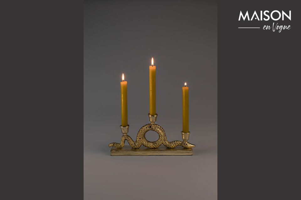 Snakes medium gold aluminum candleholder Bold Monkey