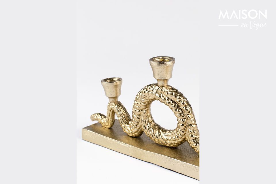 Snakes medium gold aluminum candleholder - 7