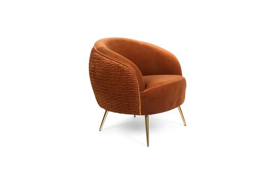 So Curvy orange velvet armchair Clipped