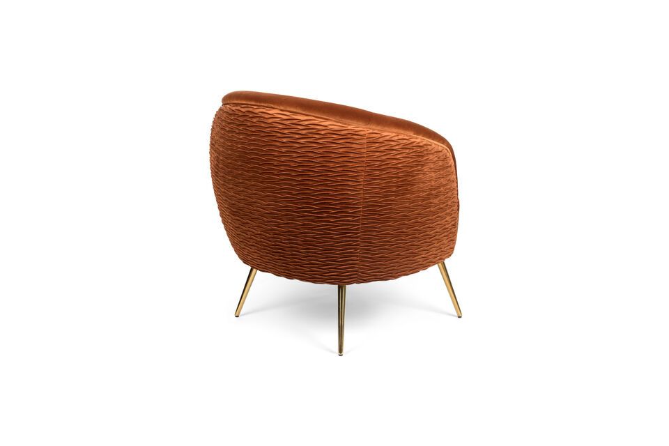 So Curvy orange velvet armchair - 5