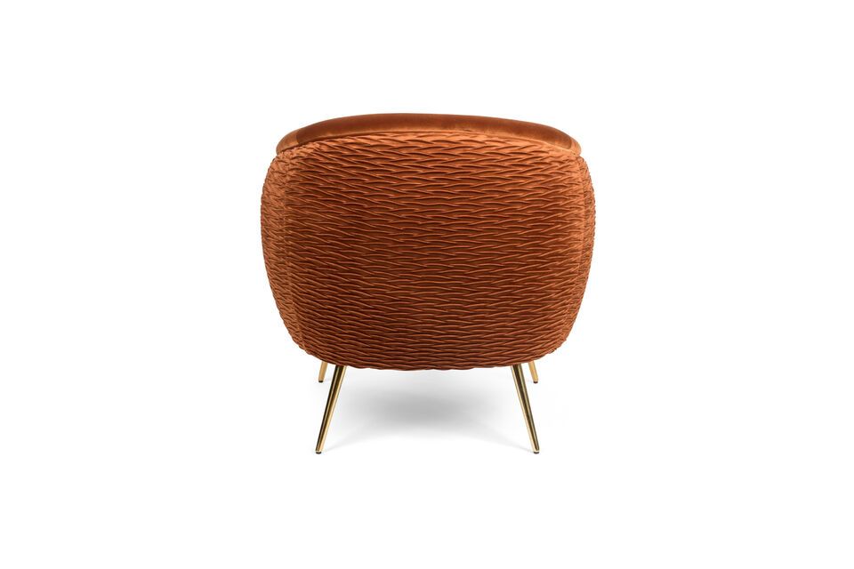 So Curvy orange velvet armchair - 6