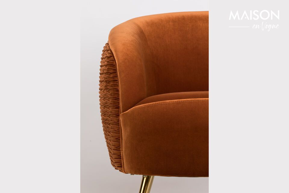 So Curvy orange velvet armchair - 11