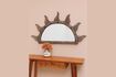 Miniature Soleil brown metal mirror 2