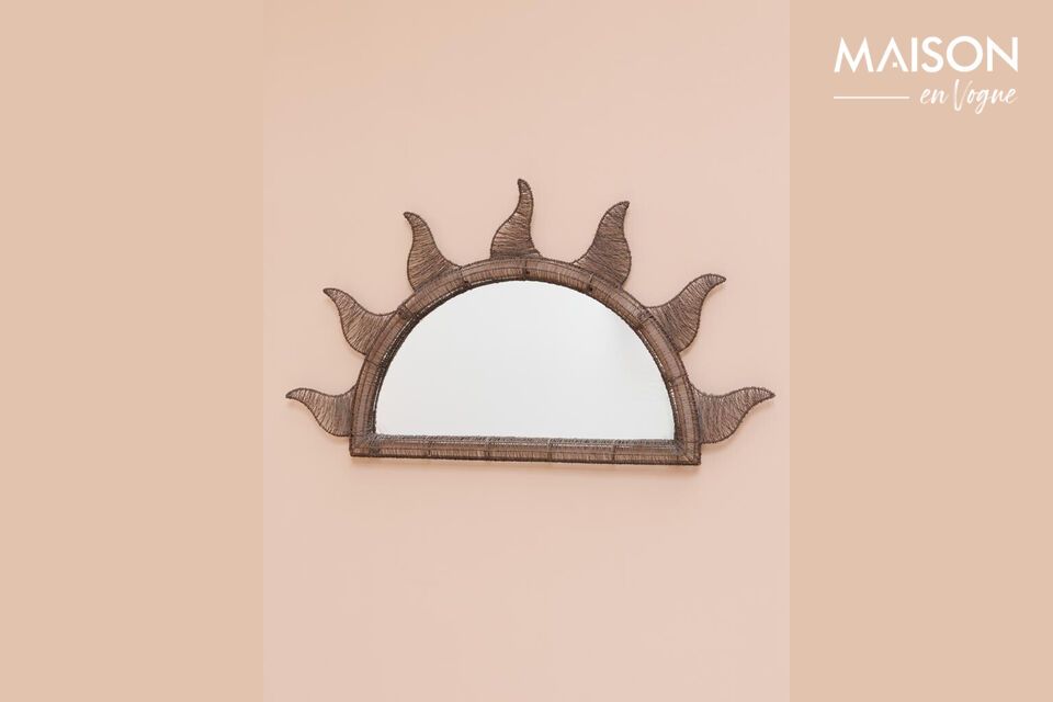 Introduce an aesthetic and practical touch to your home with our brown metal mirror