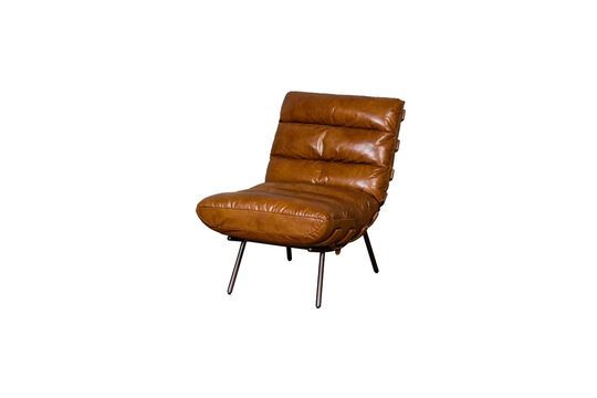 Spinal brown leather armchair Clipped