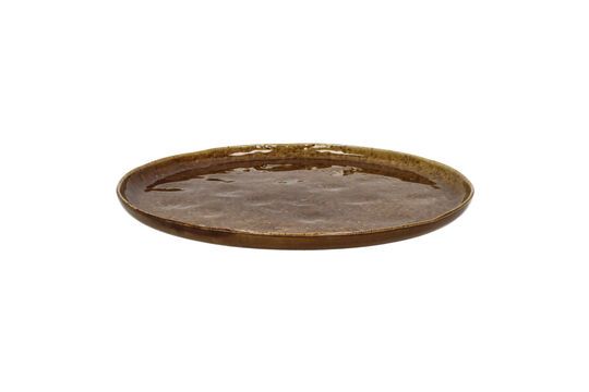 Spiro brown stoneware dinner plate Clipped