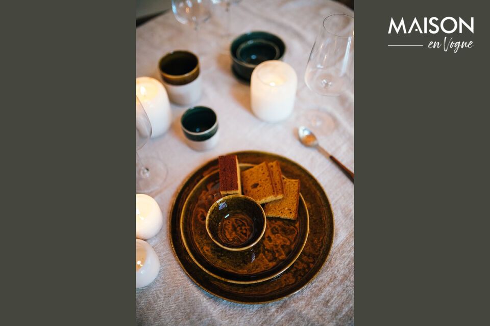 Discover the rustic charm and subtle elegance of our new deep brown stoneware dinner plate from the