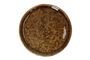 Miniature Spiro brown stoneware plate Clipped