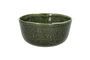 Miniature Spiro dark green stoneware cereal bowl Clipped