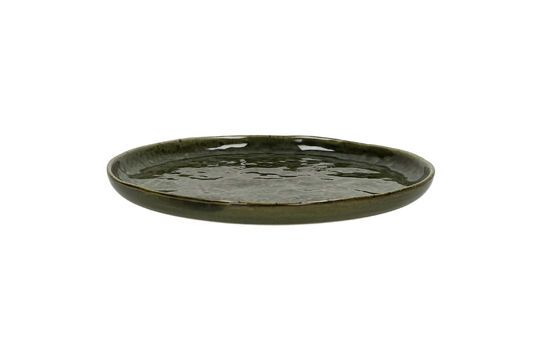 Spiro dark green stoneware dessert plate Clipped