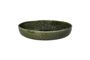 Miniature Spiro dark green stoneware dish Clipped