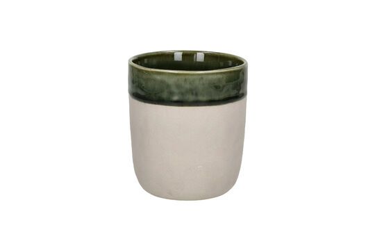 Spiro large dark green stoneware glass Clipped