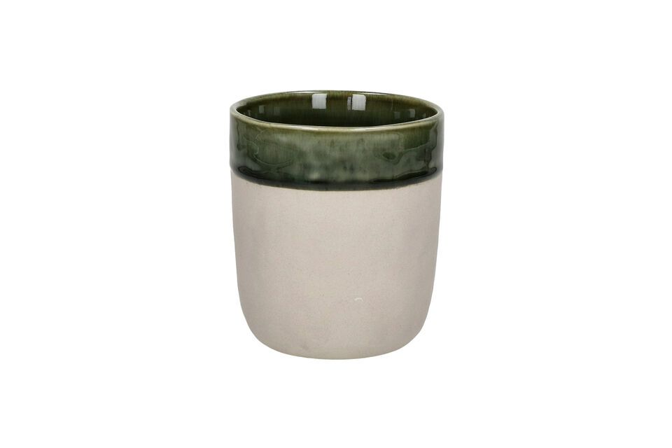 Spiro large dark green stoneware glass Pomax