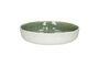 Miniature Spiro large soup plate in white and pale green porcelain Clipped