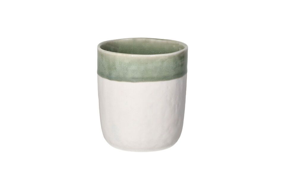 Spiro large white and pale green porcelain glass Pomax