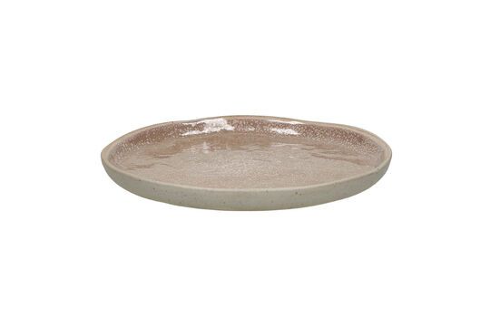 Spiro pink stoneware plate Clipped