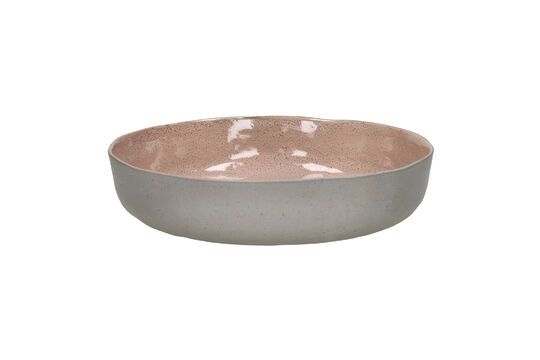 Spiro pink stoneware soup plate Clipped