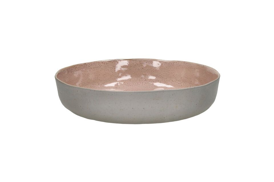 Spiro pink stoneware soup plate Pomax