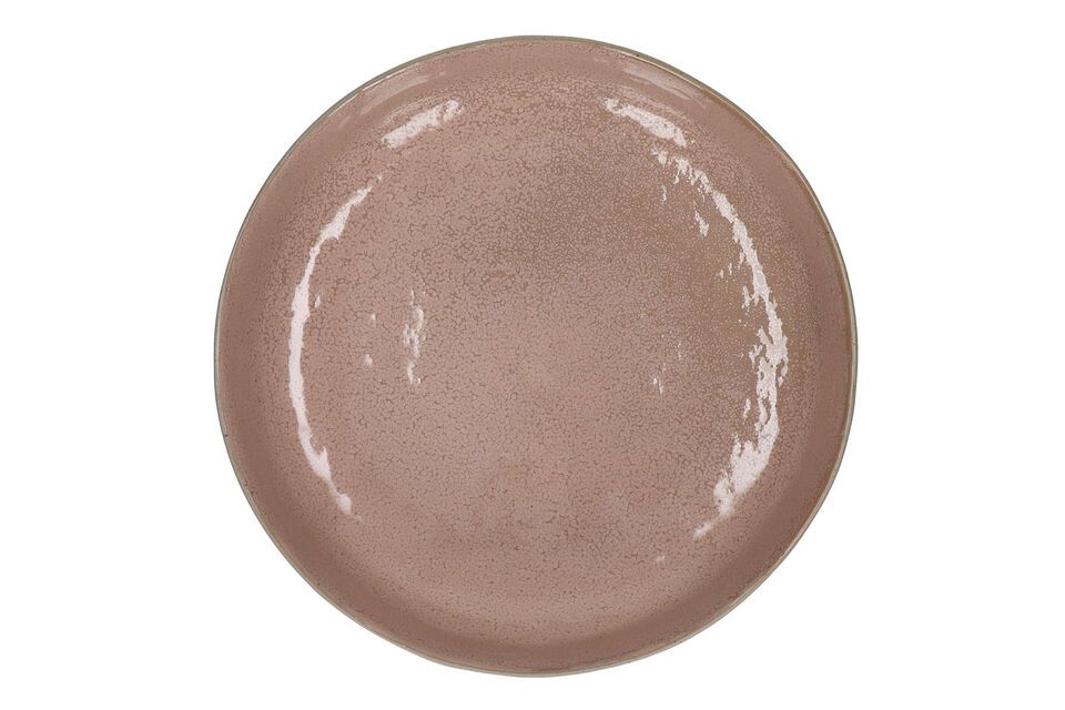 The Spiro pink stoneware soup plate brings a natural, subtle elegance to your table