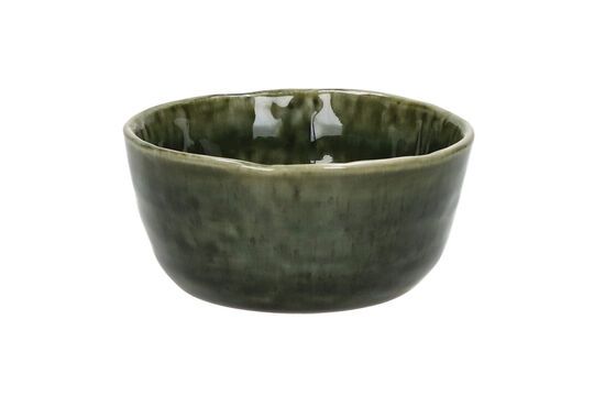 Spiro small bowl in dark green stoneware Clipped