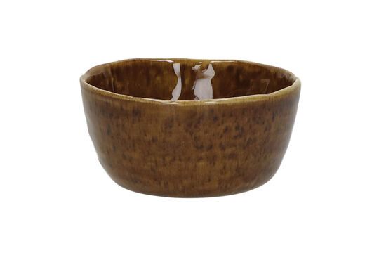 Spiro small brown stoneware bowl Clipped