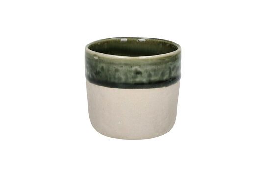 Spiro small glass in dark green stoneware Clipped