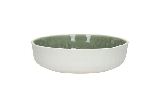 Spiro small soup plate in white and pale green porcelain Clipped