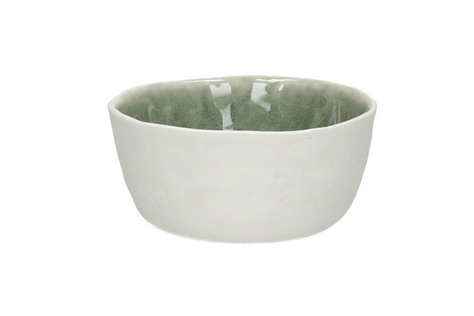 Spiro small white and pale green porcelain bowl Pomax