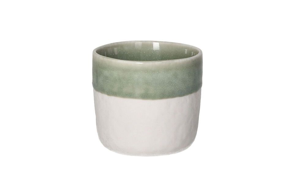 Spiro small white and pale green porcelain glass Pomax