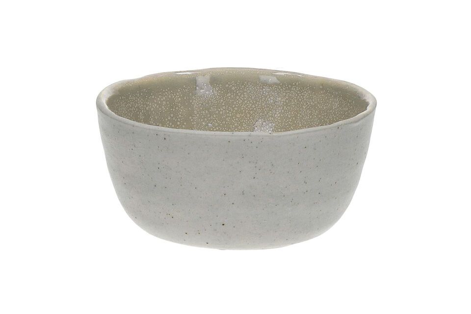 Spiro small white stoneware bowl Pomax