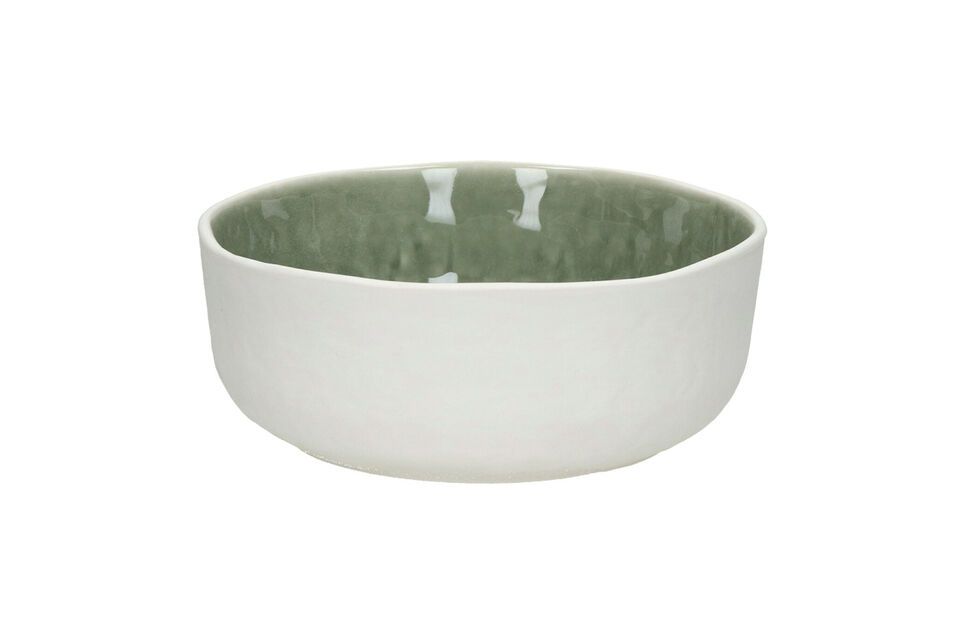 Spiro white and pale green porcelain soup bowl Pomax