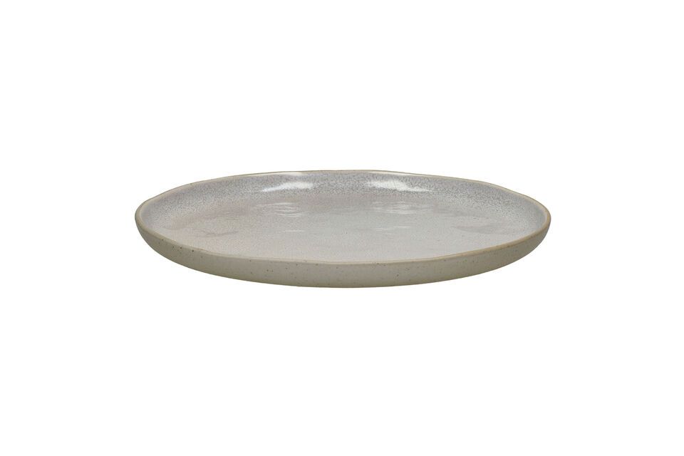 Spiro white stoneware dessert plate Pomax