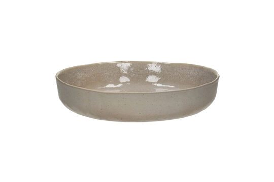 Spiro white stoneware dish Clipped