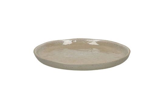 Spiro white stoneware plate Clipped