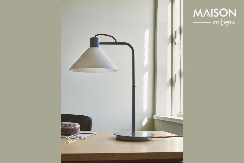 The Spot blue glass table lamp brings an elegant, soothing aesthetic to your space