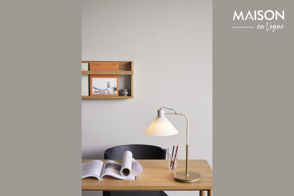 The Spot khaki glass table lamp brings a soft, warm glow to your space