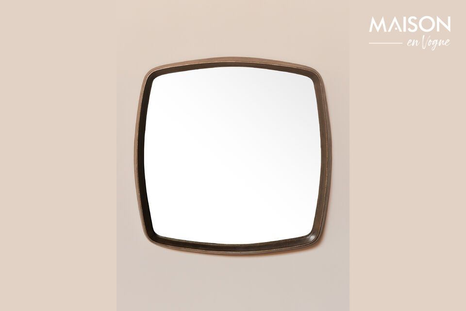 Square copper metal mirror Rétro Chehoma