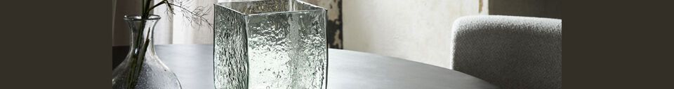 Material Details Square light blue glass vase