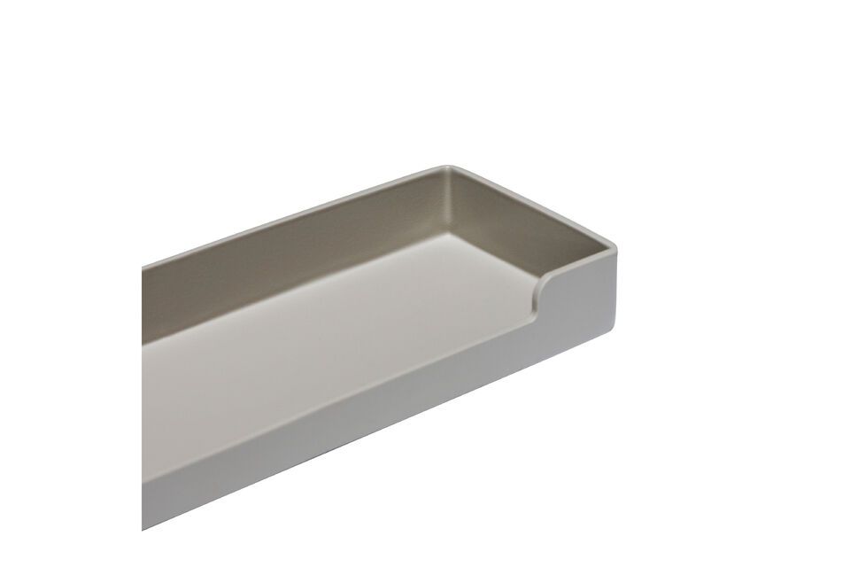 Square tray in light grey District metal - 4