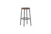 Miniature Steel and brown leather bar stool 75cm Circa 1